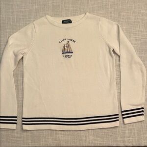 Ralph Lauren white Sweater with Sailboat Motif